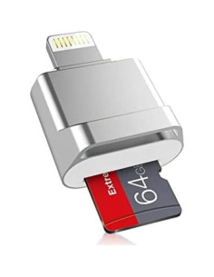 Lector de tarjeta Micro SD DESOFICON Lightning Plata iOS 13+ 2