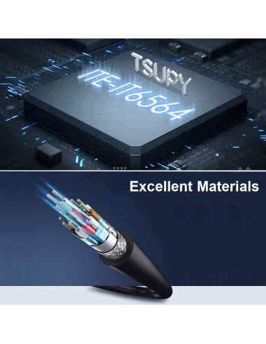 Hub USB 3.0 TSUPY 5 en 1 con Lector de Tarjetas SD y TF