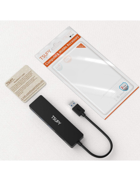Hub USB 3.0 TSUPY 5 en 1 con Lector de Tarjetas SD y TF Hub USB 3.0 TSUPY 5 en 1 con Lector de Tarjetas SD y TF