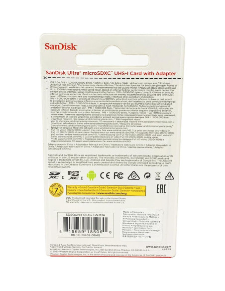 Tarjeta microSD SanDisk Ultra 32GB UHS-I Clase 10 Plata Tarjeta microSD SanDisk Ultra 32GB UHS-I Clase 10 Plata
