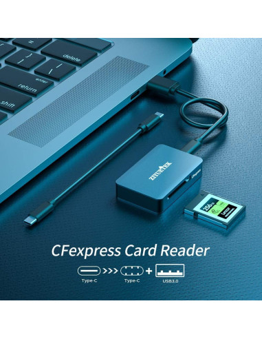 Lector de Tarjetas CFexpress ZIYUETEK USB 3.1 Tipo C Aluminio