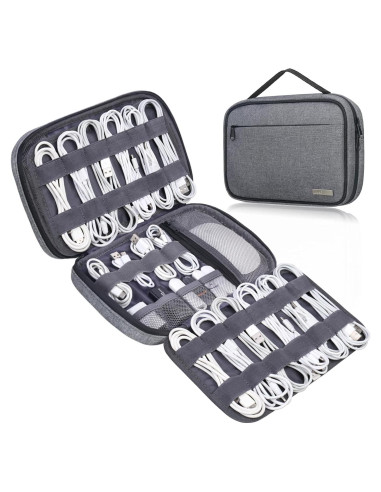 Organizador de Cables Lacdo Gris, Funda Portátil 6 Capas