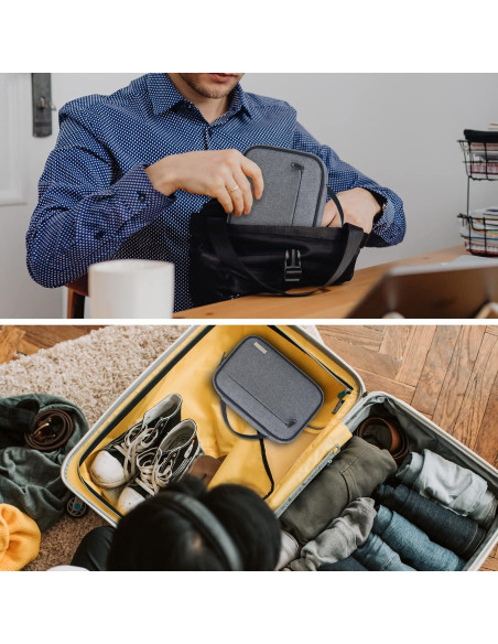Organizador de Cables Lacdo Gris, Funda Portátil 6 Capas Organizador de Cables Lacdo Gris, Funda Portátil 6 Capas