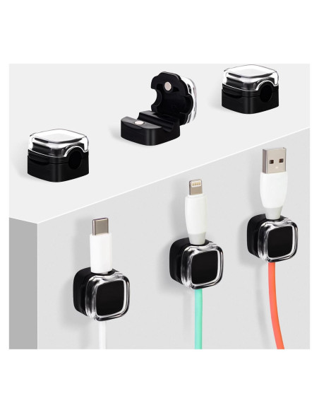 Clip Organizador de Cables Adhesivo Mawfozin - Paquete de 6 Clip Organizador de Cables Adhesivo Mawfozin - Paquete de 6