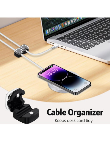 Clip Organizador de Cables Adhesivo Mawfozin - Paquete de 6