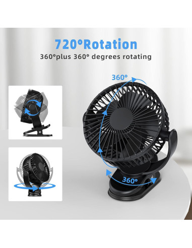 Ventilador USB ATEngeus TF-28D Portátil Recargable 3 Velocidades