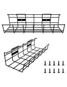 Organizador de Cables Coyacool Negro - Bandeja Metálica 36.8x12.7cm
