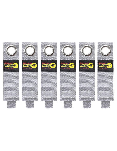 Correas de Almacenamiento Wrap-It 10" Plata - 6-Pack Resistentes