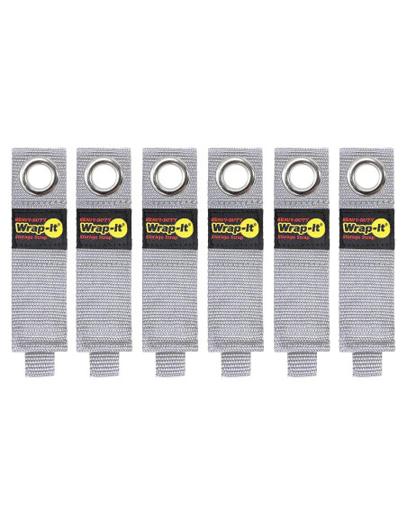 Correas de Almacenamiento Wrap-It 10" Plata - 6-Pack Resistentes Correas de Almacenamiento Wrap-It 10" Plata - 6-Pack Resistentes