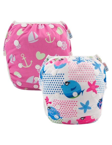 Pañales de Natación Reutilizables ALVABABY 2 Pcs Pequeño Pañales de Natación Reutilizables ALVABABY 2 Pcs Pequeño