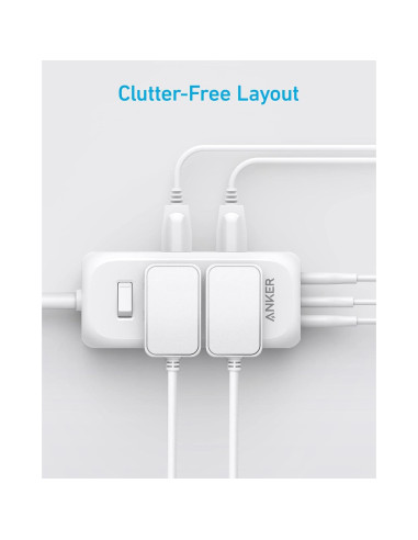 Toma de Corriente USB-C Anker A9169, 6 Salidas, 20W, 1.52m