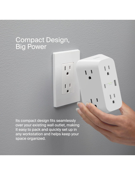 Protector de Sobretensión Belkin 6 Salidas USB-C y USB-A Protector de Sobretensión Belkin 6 Salidas USB-C y USB-A