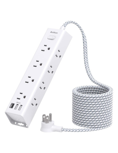 Regleta de Protección Addtam 3m 12 Salidas AC 3 USB Montable Regleta de Protección Addtam 3m 12 Salidas AC 3 USB Montable