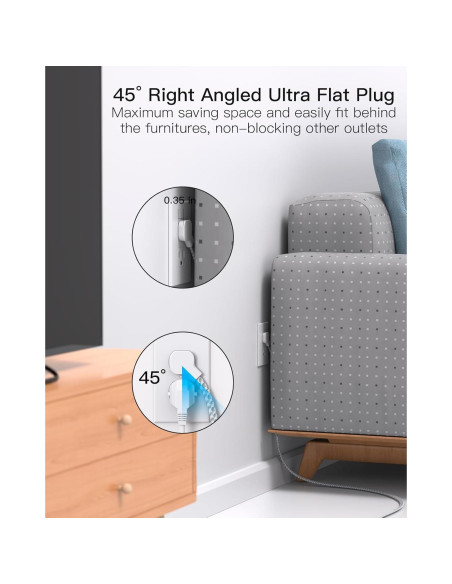 Regleta de Protección MIFASOPOWER 10FT 6 Salidas AC 4 USB Regleta de Protección MIFASOPOWER 10FT 6 Salidas AC 4 USB