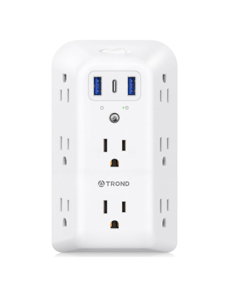 Extensor de Enchufe TROND 8 Salidas y 3 Puertos USB Extensor de Enchufe TROND 8 Salidas y 3 Puertos USB