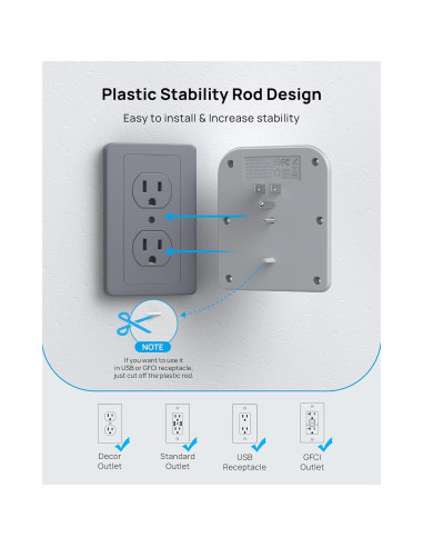Extensor de Enchufe TROND 8 Salidas y 3 Puertos USB