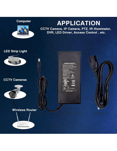 Adaptador de corriente 12V 8A UltraPoE con protección