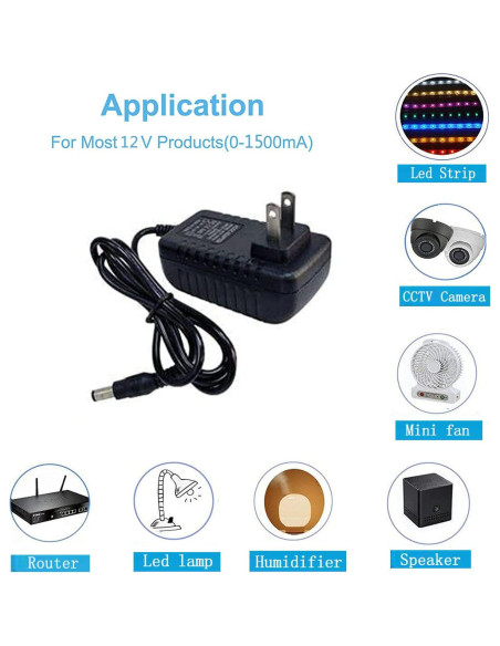Adaptador de Alimentación 12V 1.5A MTYTOT - 18W Adaptador de Alimentación 12V 1.5A MTYTOT - 18W