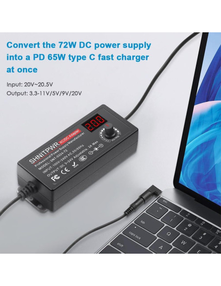 Fuente de Alimentación Universal SHNITPWR 72W Ajustable 3-24V Fuente de Alimentación Universal SHNITPWR 72W Ajustable 3-24V
