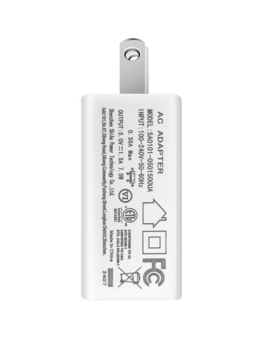2 Adaptadores de Corriente USB 5V 1.5A Shenzhen SA0101