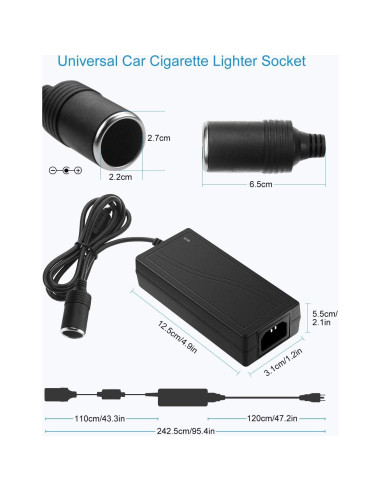 Convertidor AC a DC ALITOVE 12V 5A 60W para Coche