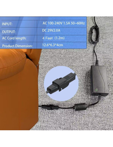 Fuente de Alimentación 29V 2A YHWSHINE para Sillón Reclinable