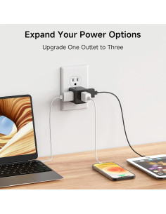 Adaptador de Pared 3 Salidas Cable Matters Negro 2