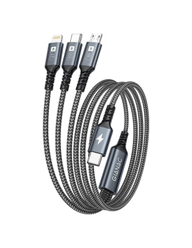 Cable de carga 3 en 1 GIANAC USB C 100W 1.2M para iPhone