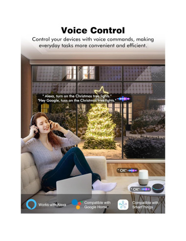 Enchufe Inteligente Exterior EIGHTREE IP44 2 Salidas Control Remoto