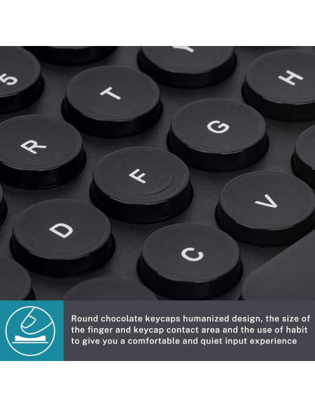 Teclado Inalámbrico Attoe Multi-Dispositivo 20m Negro Teclado Inalámbrico Attoe Multi-Dispositivo 20m Negro