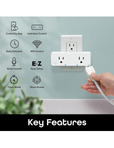 Enchufe Inteligente Geeni Switch Duo 2 Salidas Wi-Fi 2.4GHz 2
