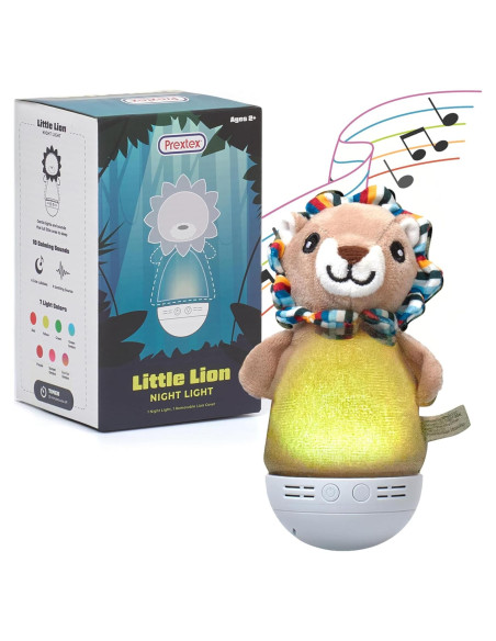 Luz Nocturna León Prextex - 7 Colores, 10 Sonidos, 6 Canciones Luz Nocturna León Prextex - 7 Colores, 10 Sonidos, 6 Canciones