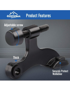 Tope de Puerta Ajustable HOMOTEK Negro 6 Piezas Alta Resistencia 2