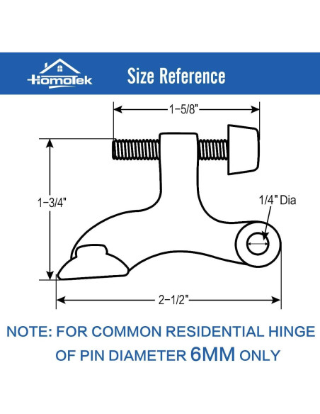 Tope de Puerta Ajustable HOMOTEK Negro 6 Piezas Alta Resistencia Tope de Puerta Ajustable HOMOTEK Negro 6 Piezas Alta Resistencia