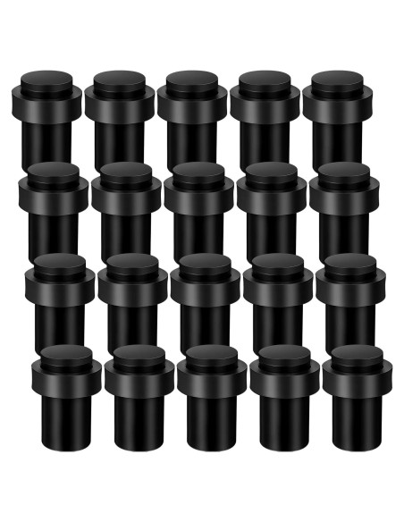 Chumia Tope de Puerta Cilíndrico Acero Inoxidable 20 Pcs Negro Chumia Tope de Puerta Cilíndrico Acero Inoxidable 20 Pcs Negro