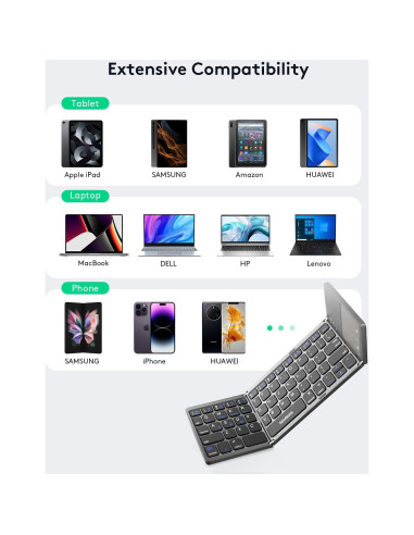 Teclado Bluetooth Plegable Samsers con Touchpad y Soporte