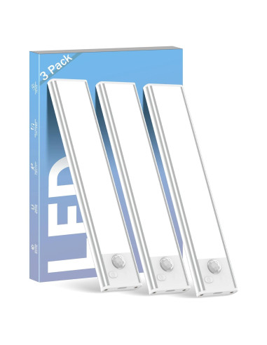 ASOKO Luz Bajo Gabinete LED con Sensor de Movimiento 3 Paquete