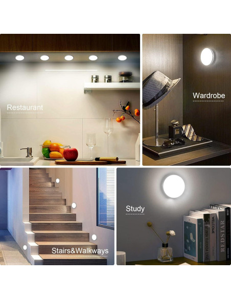 Paquete de 6 Luces Nocturnas Electight con Sensor de Movimiento Paquete de 6 Luces Nocturnas Electight con Sensor de Movimiento