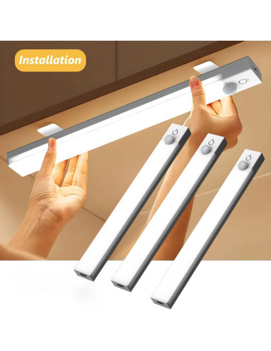Iluminación Bajo Gabinete Rihvy 10cm Recargable con Sensor 6 Pcs
