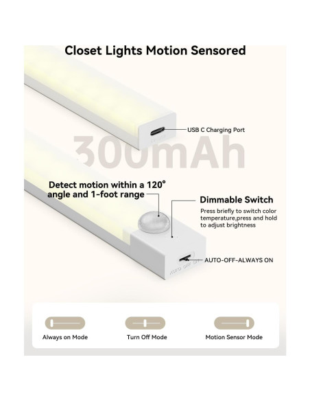Iluminación Bajo Gabinete Rihvy 10cm Recargable con Sensor 6 Pcs Iluminación Bajo Gabinete Rihvy 10cm Recargable con Sensor 6 Pcs