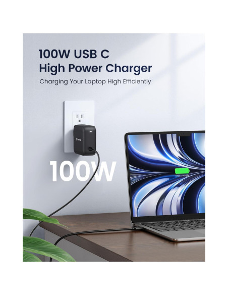 Cargador USB C 100W GaN III Plegable para Laptop Cargador USB C 100W GaN III Plegable para Laptop