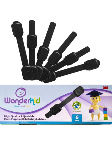 Bloqueos de Seguridad Ajustables Wonderkid - Paquete de 6, Negro