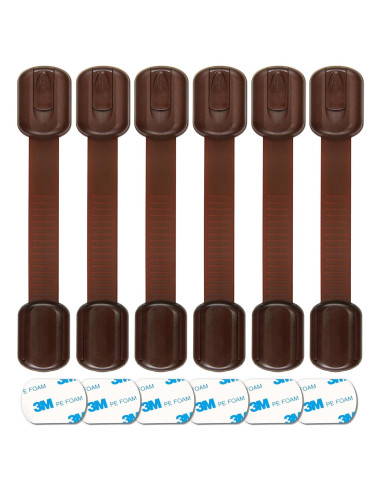 Candados de Seguridad Oxlay para Bebés - Marrón - Paquete de 6