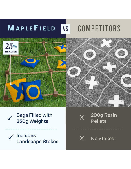 Juego de Tres en Raya Gigante Maplefield - Exterior y Portátil Juego de Tres en Raya Gigante Maplefield - Exterior y Portátil