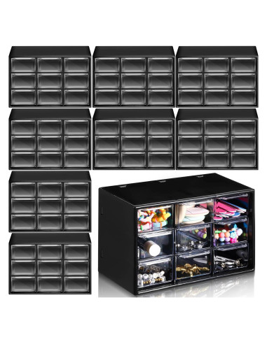 Organizador de Cajones Rtteri 9 Piezas Plástico Negro
