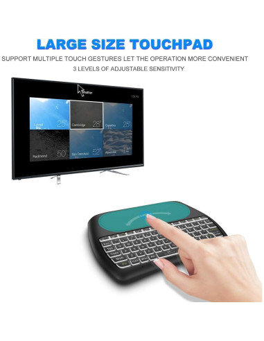 Teclado Inalámbrico Mini Dupad Story con Touchpad Retroiluminado