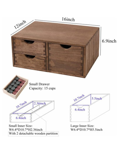 Soporte de Cajones de Madera DDYURI para Cápsulas de Café