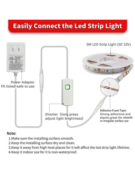 Tira de Luz LED Regulable MY BEAUTY LIGHT 5m Blanca 12V