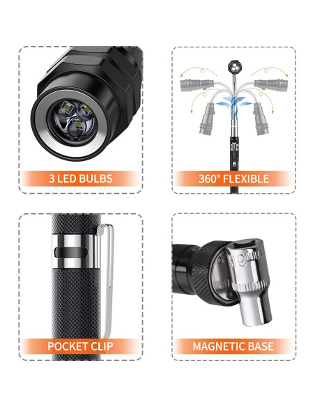 Linterna Magnética Telescópica Veitorld LED 360 para Hombre Linterna Magnética Telescópica Veitorld LED 360 para Hombre