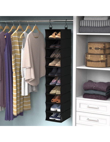 Organizador Colgante de Tela ClosetMaid 10 Estantes Negro Organizador Colgante de Tela ClosetMaid 10 Estantes Negro